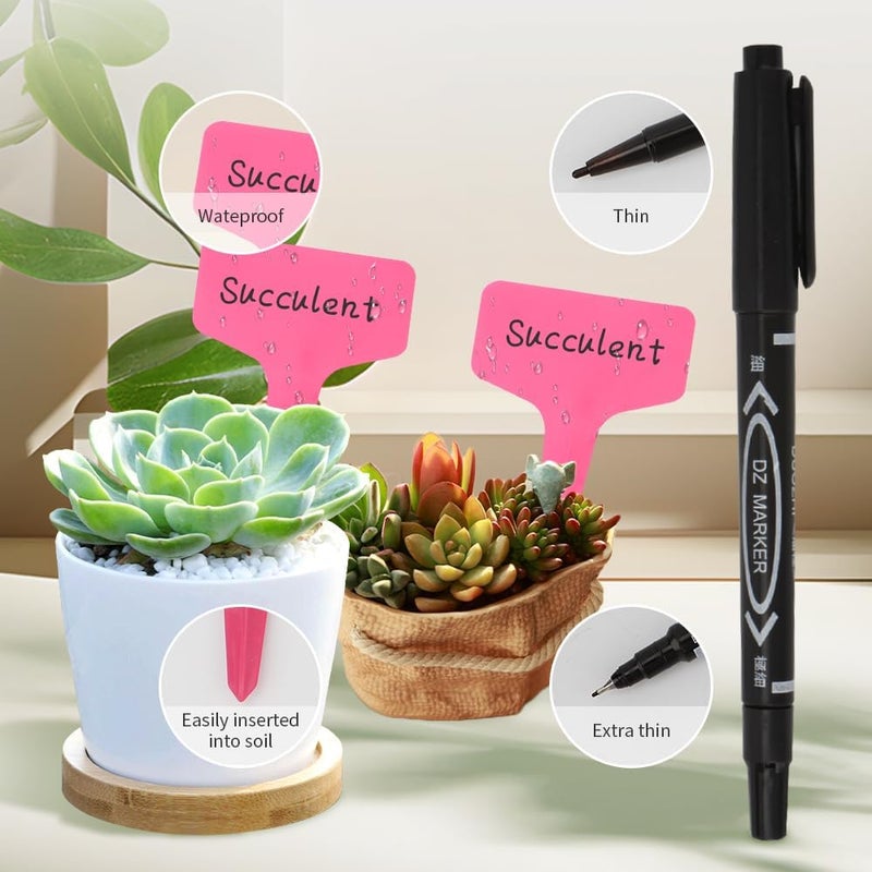 Bluckincle 200pcs Plant Labels,Plant Name Tags,Pink Plant Markers,Gardening Supplies,Garden Labels Outdoor Waterproof,Garden Markers,Plastic Plant Labels for Seedlings,Greenhouse Accessories,Plant Nursery - Image 4